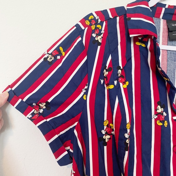 Torrid Disney Mickey Retro Swing Dress Poplin Striped Red & Blue Size 18 & 24 - Picture 7 of 13